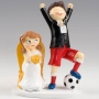 Figurine de mariés football pour gâteau de mariage original