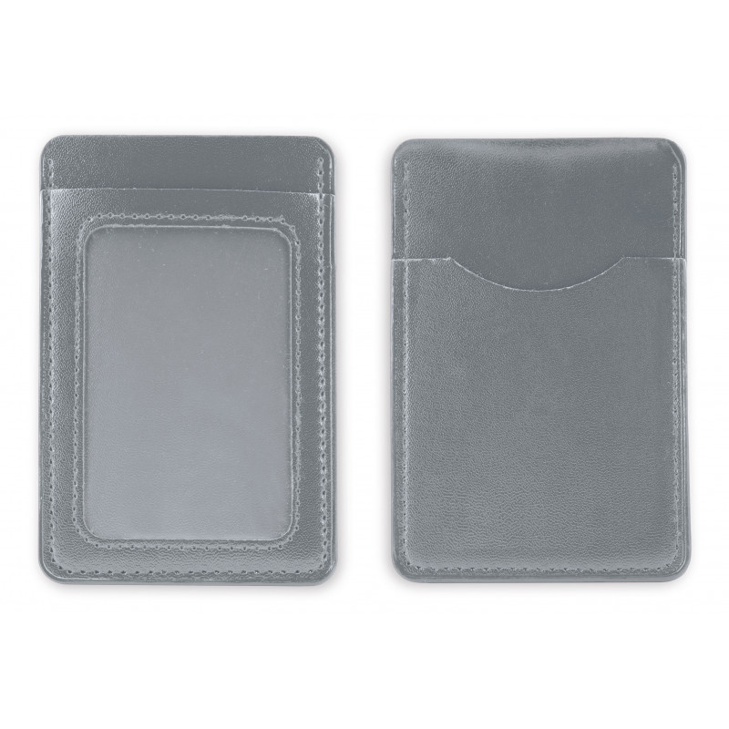 Porte-monnaie en simili cuir avec fenêtre couleur argent à offrir
