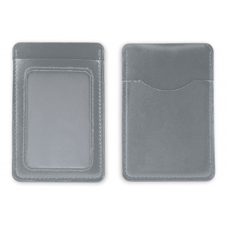 Porte-monnaie en simili cuir avec fenêtre couleur argent à offrir