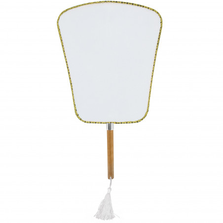 Pai Pai en polyester blanc et poignée en bambou de style asiatique pour événements
