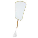 Pai Pai en polyester blanc et poignée en bambou de style asiatique pour événements