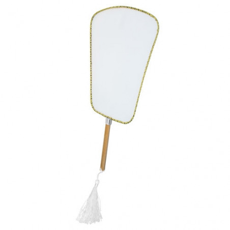 Pai Pai en polyester blanc et poignée en bambou de style asiatique pour événements