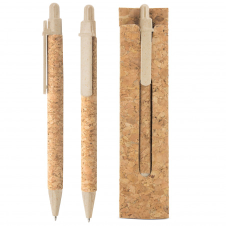 Stylo en liège et fibre de blé avec étui en liège à offrir
