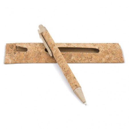 Stylo en liège et fibre de blé avec étui en liège à offrir
