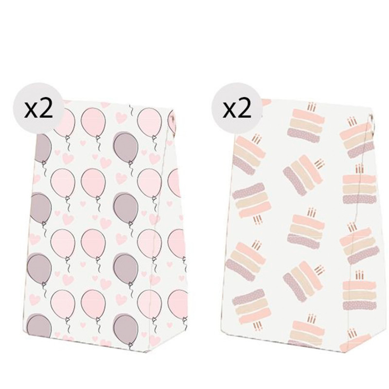 Lot de 4 petits sacs cadeaux pour les détails d\'anniversaire