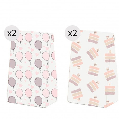 Lot de 4 petits sacs cadeaux pour les détails d\'anniversaire