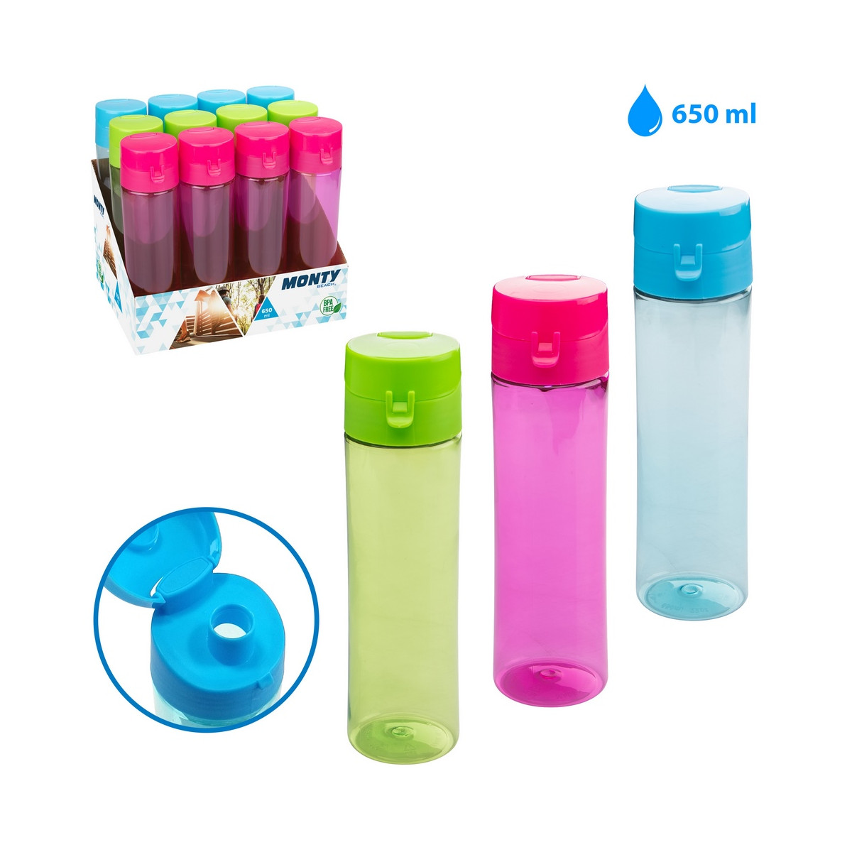 Bouteille colorée 650 ml pour les détails