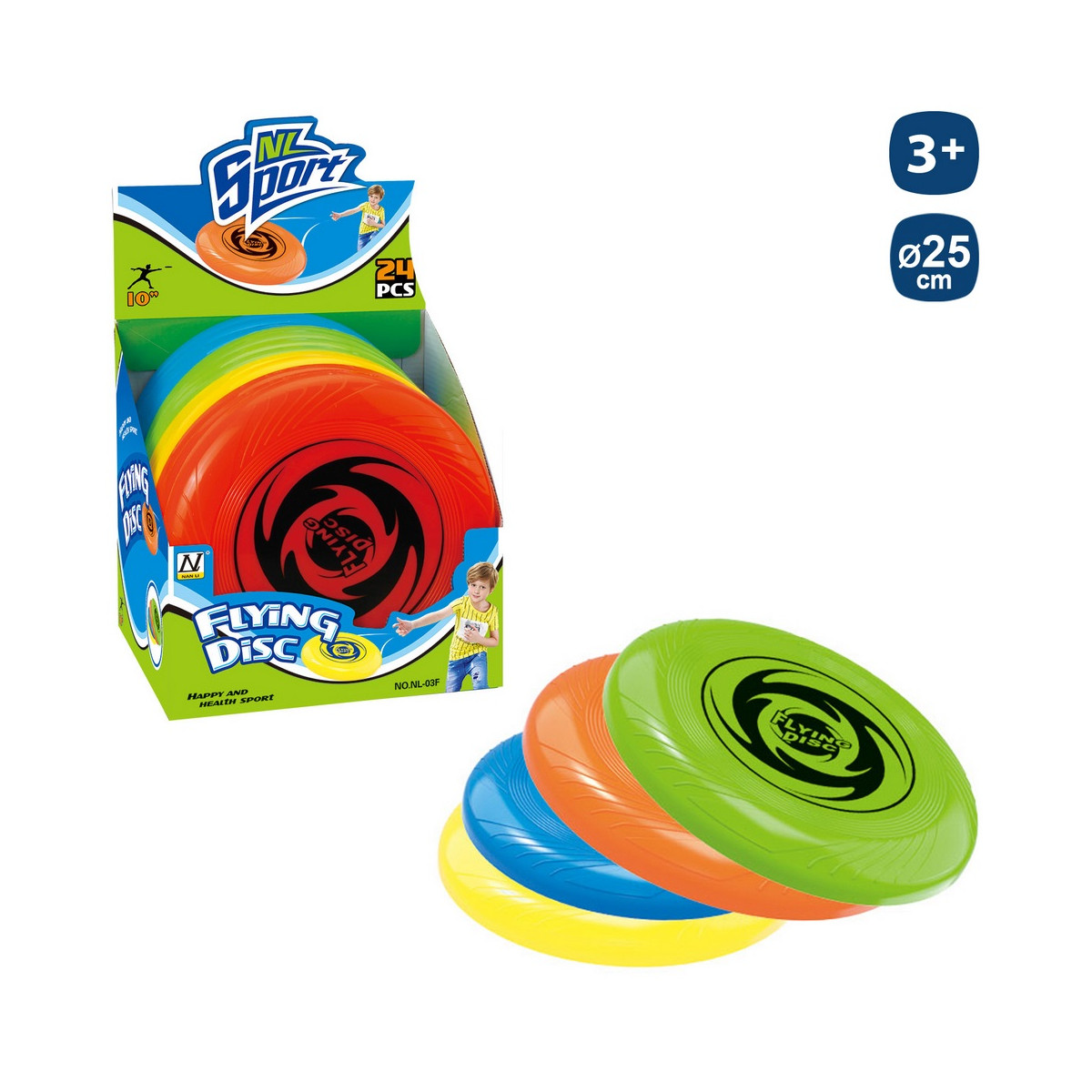 Frisbee coloré de 25 cm pour enfants détail