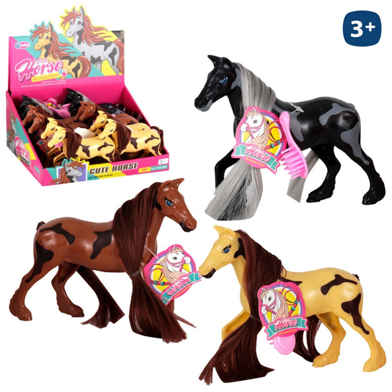 Petit et mignon cheval en jouet pour jouer et coiffer