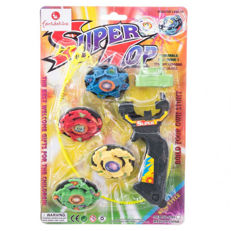 Set de toupies top avec lanceur pour enfants
