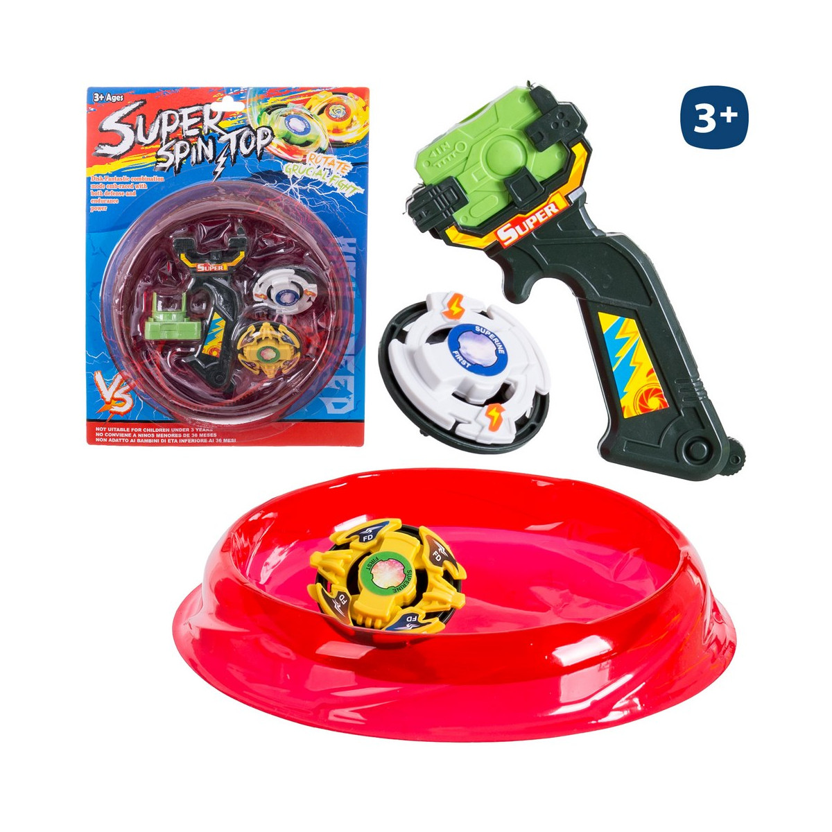 Toupies haut de gamme avec dispositif de lancement et plateforme de jeu pour enfants