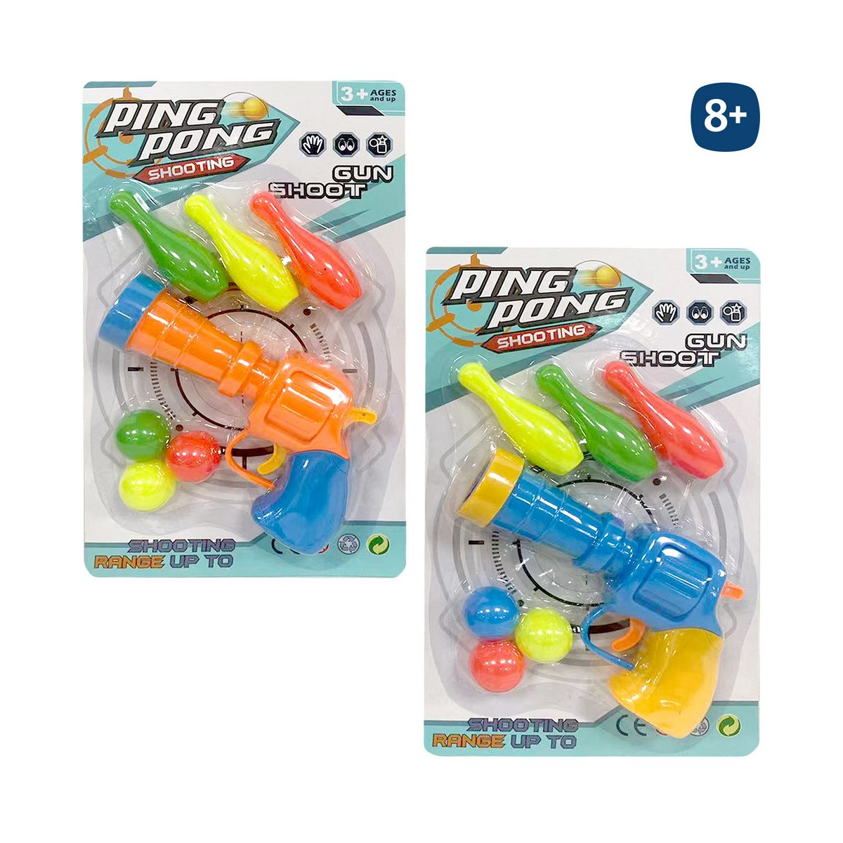 Pistolet à lance-balles en plastique pour jouer aux quilles