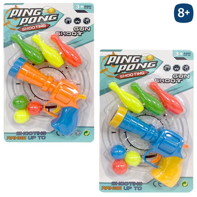 Pistolet à lance-balles en plastique pour jouer aux quilles