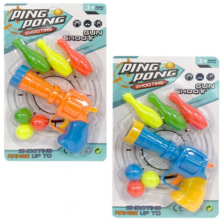 Pistolet à lance-balles en plastique pour jouer aux quilles
