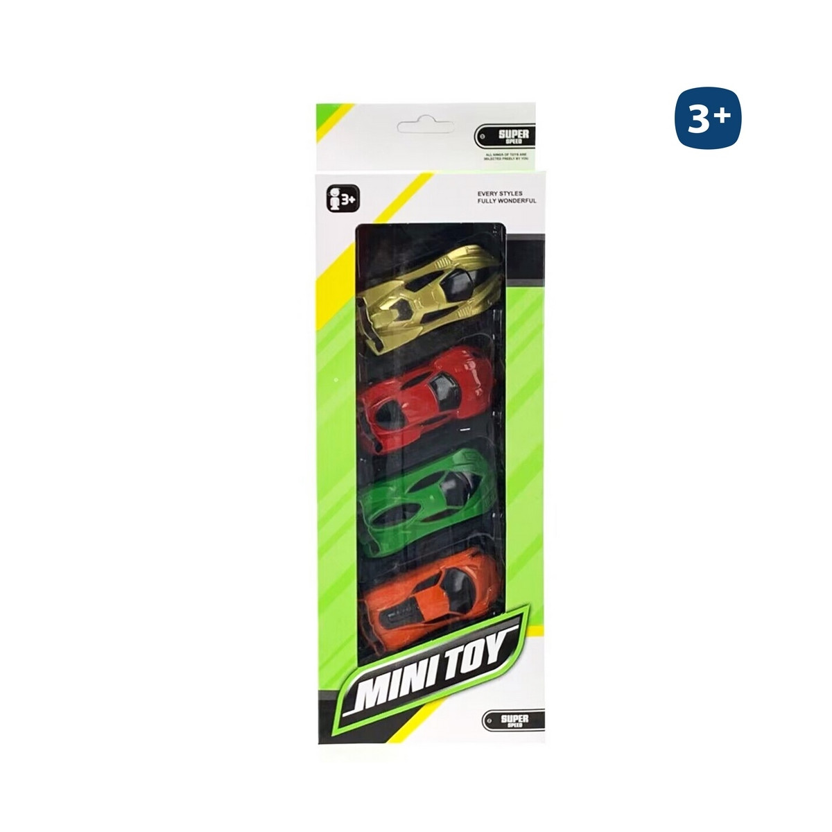 Set de 4 voitures de course pour enfants de couleurs différentes