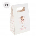 Set de 4 boîtes en carton avec anse de communion fille