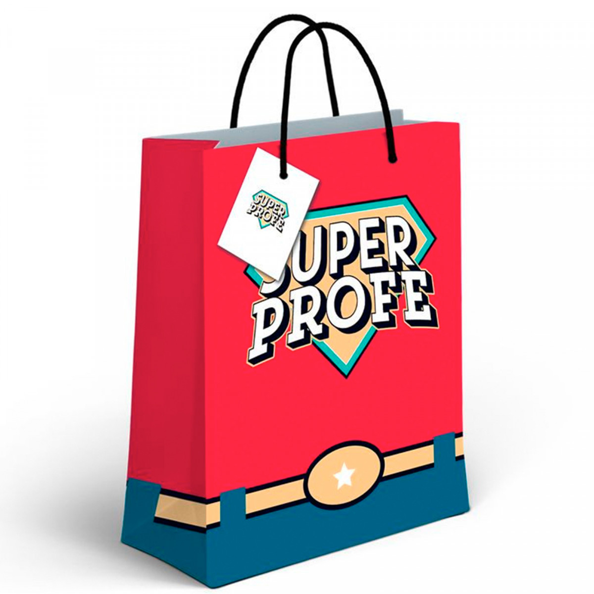 Sac papier original "super prof" pour détails