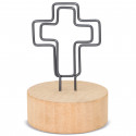 Clip en forme de croix avec base en bois pour détails d'événements