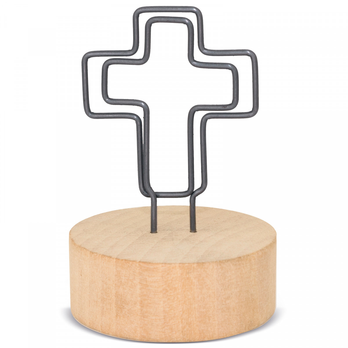 Clip en forme de croix avec base en bois pour détails d'événements