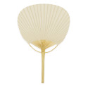 Éventail beige en bambou avec manche pour invités