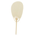 Éventail beige en bambou avec manche pour invités