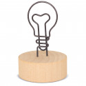 Porte-notes en Bois avec Clip en Forme d'Ampoule Détail Original et Pratique