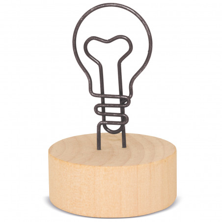 Porte-notes en Bois avec Clip en Forme d'Ampoule Détail Original et Pratique