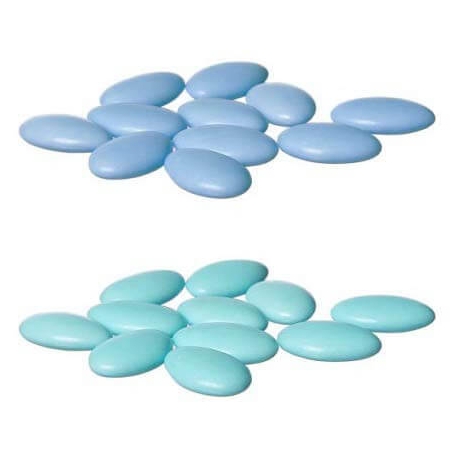 Pelotons de chocolat bleu