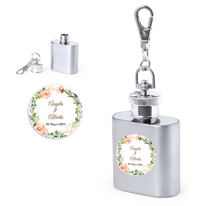 Porte-clés flasque personnalisé pour cadeaux de mariage