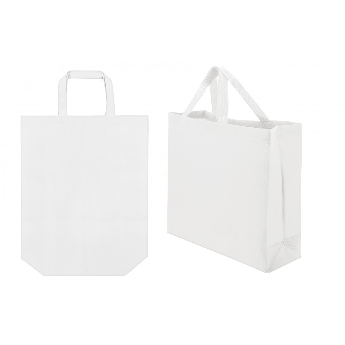 Sac non tissé blanc avec double poignée 35x39