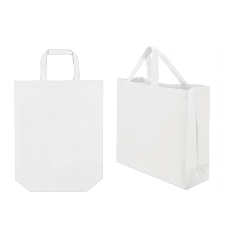 Sac non tissé blanc avec double poignée 35x39