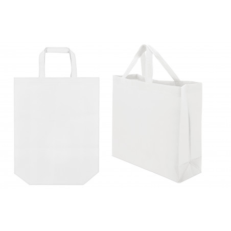 Sac non tissé blanc avec double poignée 35x39