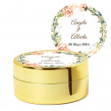 Baume à lèvres personnalisé avec miroir présenté dans un sac personnalisé pour les détails de mariage