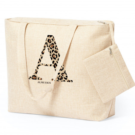 Sac personnalisé avec lettre léopard et nom