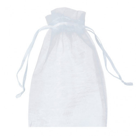 Porte-clés tressé avec carte personnalisée dans un sac en organza pour les cadeaux de baptême