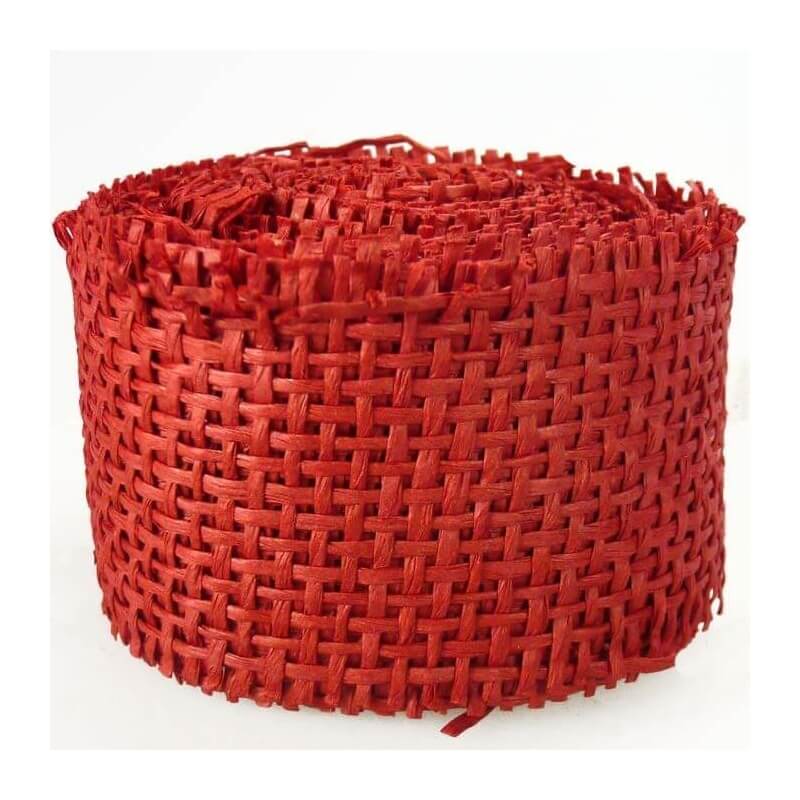 Rouleau de ruban en filet rouge