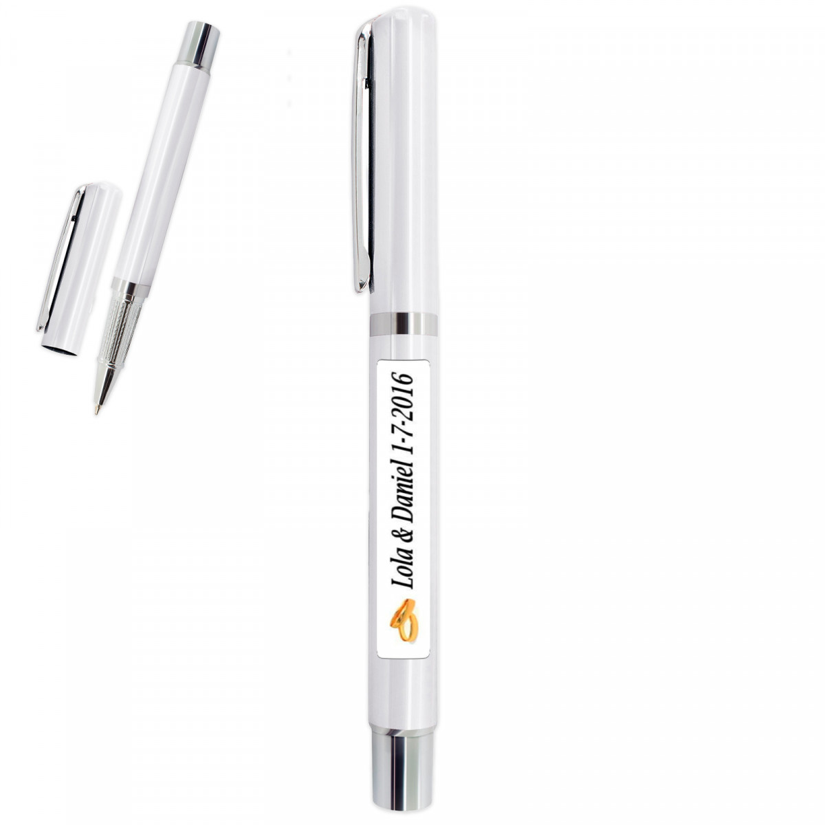Stylo fin avec adhésif personnalisé pour cadeaux de mariage