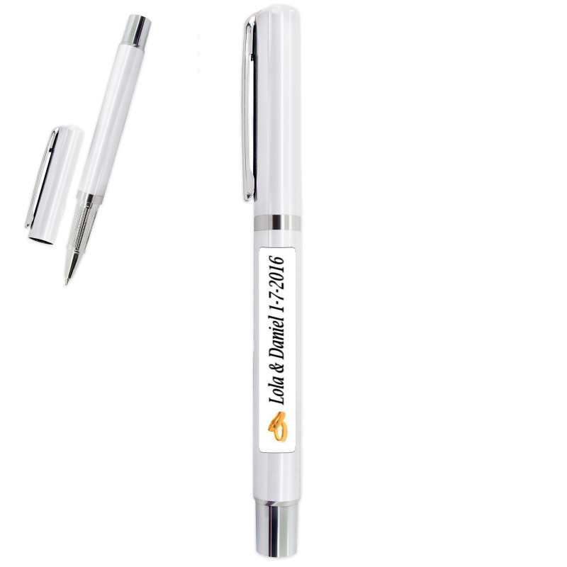 Stylo fin avec adhésif personnalisé pour cadeaux de mariage