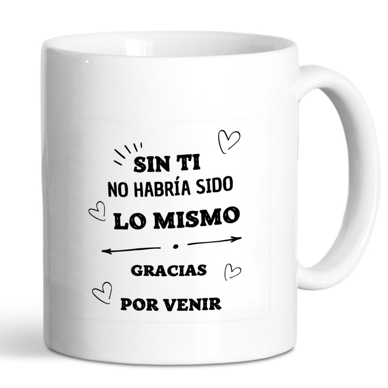 Tasse avec phrase de remerciement pour des détails