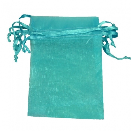 Petit sac cadeau organza pas cher bleu