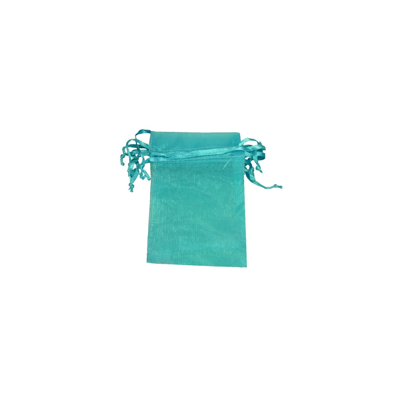 Sachet organza turquoise 13 x 17