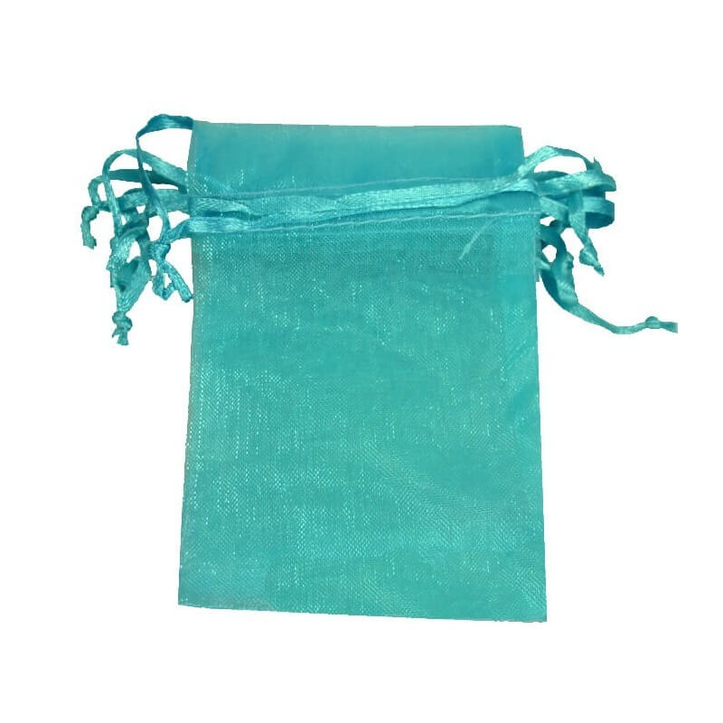 Sachet organza turquoise 13 x 17