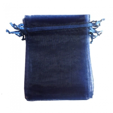 Pochette cadeau pas cher organza bleu