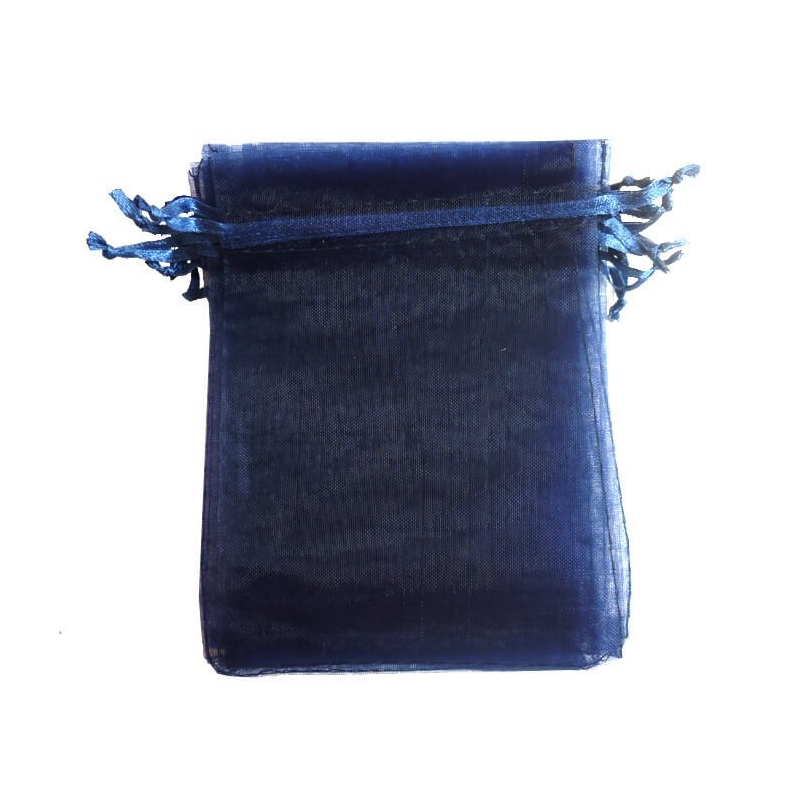 Petite pochette cadeau organza bleue