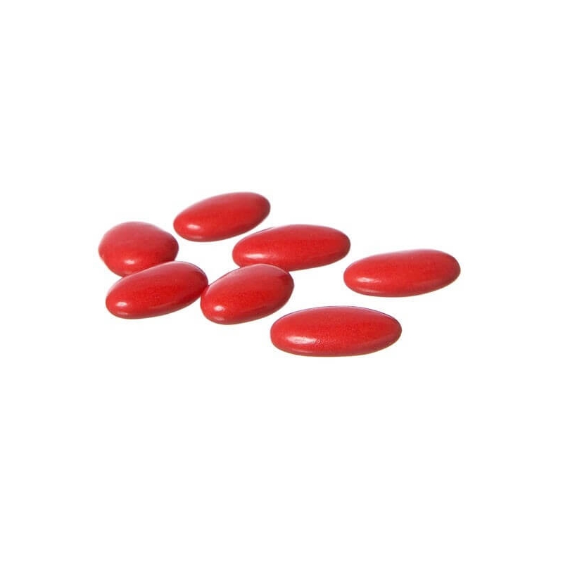 Dragées au chocolat rouge