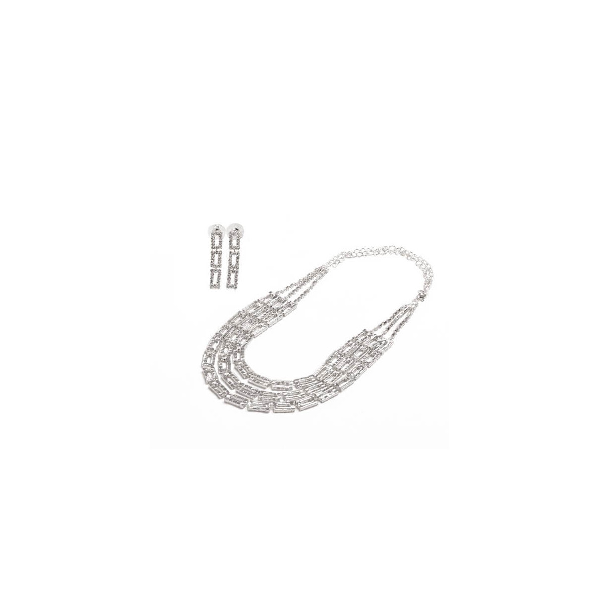 Ensemble collier boucles d'oreilles mariée