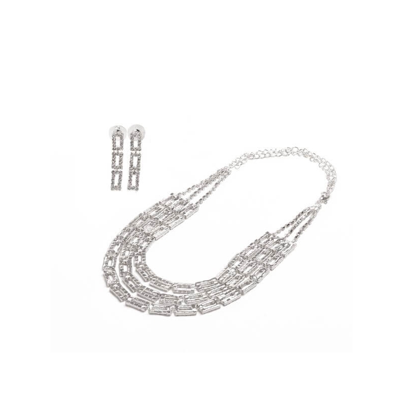 Ensemble collier boucles d'oreilles mariée