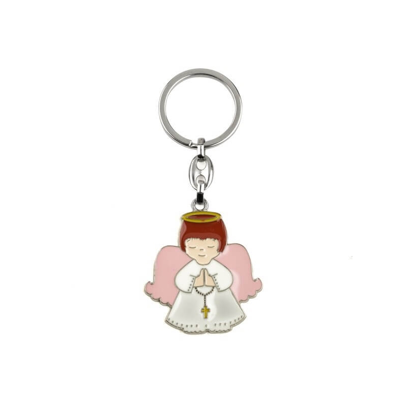 Ymentopyu Ange Porte-clés 20 Pièces Cadeau Communion Fille Souvenir Communion Porte Clés Ange Gardien Ange Porte Clés Pendentifs Souvenir de Faveur de Mariage pour Baptême Communion Mariage