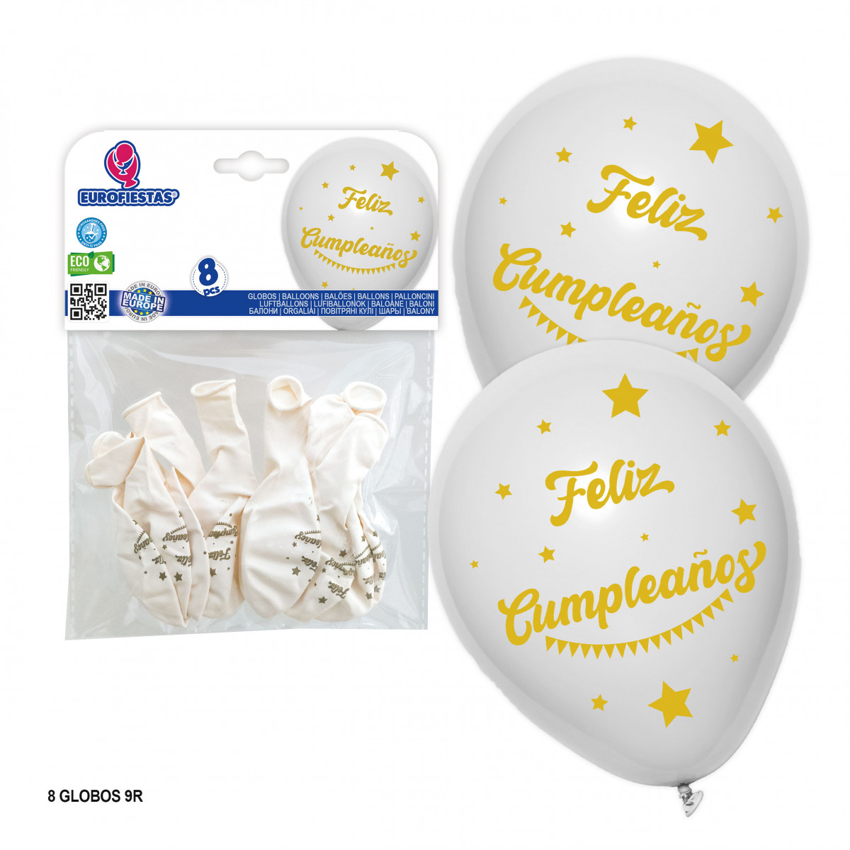 Ballons avec "joyeux anniversaire" imprimé
