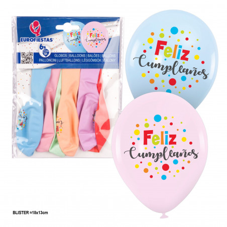 Ballons de couleur pastel avec la phrase Joyeux Anniversaire
